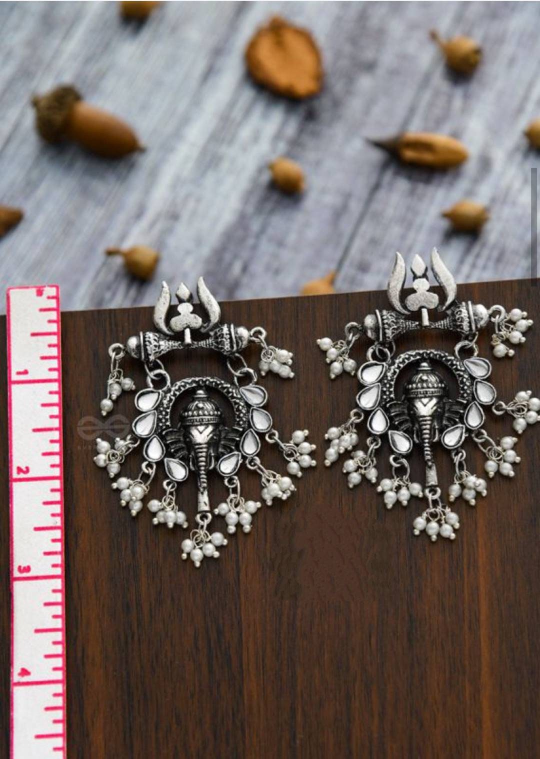Indian Traditional Oxidized Bollywood Jewelry Maa Durga Top Earrings Chain Jhumka With Ganesh Ji Design Very Cool Casul Earrings in Wedding | Save 33% - Rajasthan Living 11