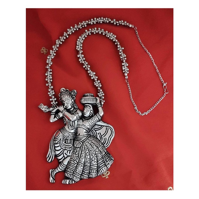 Oxidised Silver Radha Krishna Long Necklace by Sparkling Jewellery/ Indian Jewellery, Fashion Jewellery, Diwali Gift, Love Necklace | Save 33% - Rajasthan Living 8