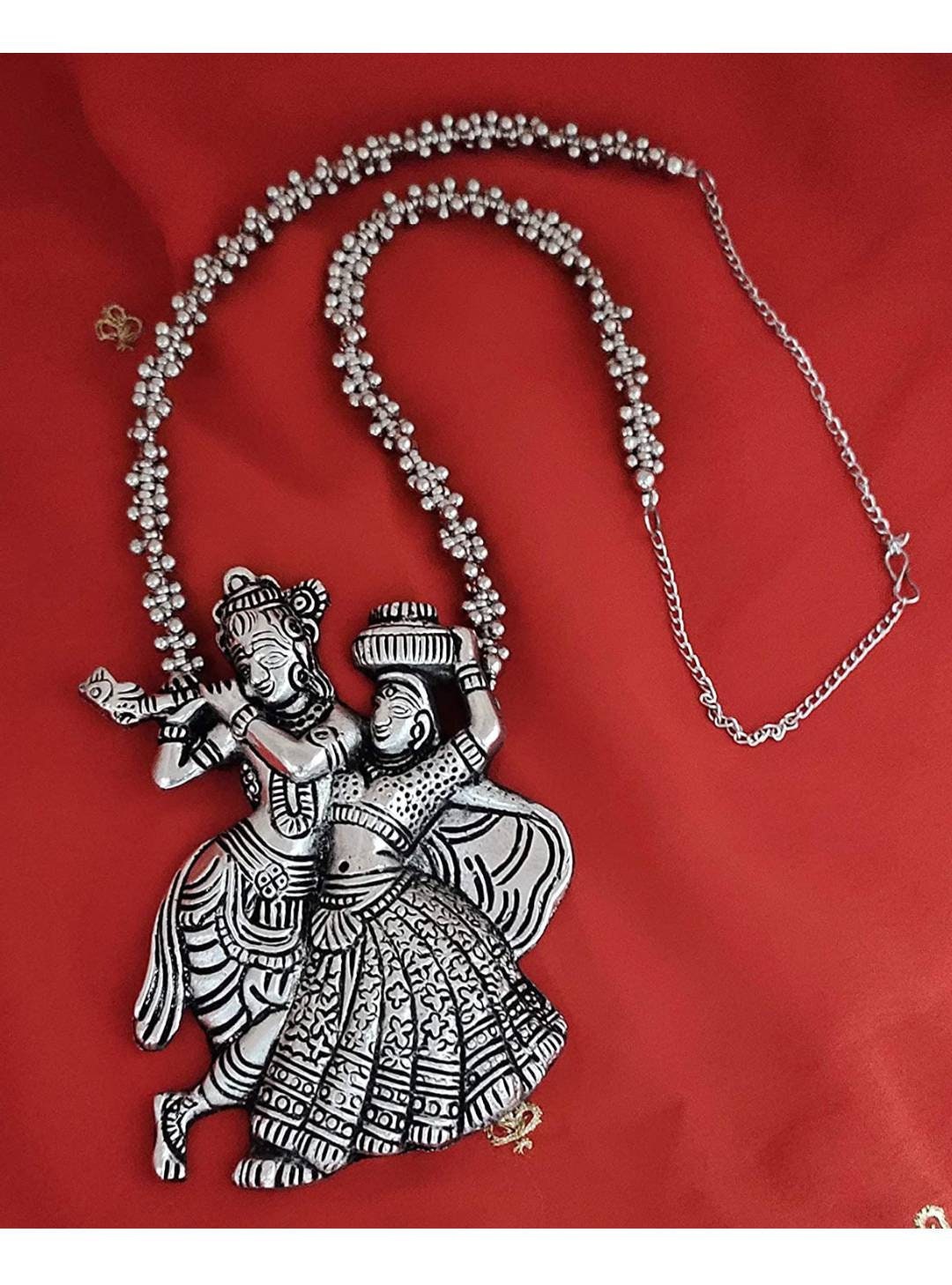 Oxidised Silver Radha Krishna Long Necklace by Sparkling Jewellery/ Indian Jewellery, Fashion Jewellery, Diwali Gift, Love Necklace | Save 33% - Rajasthan Living 14