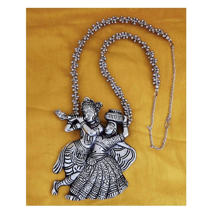 Oxidised Silver Radha Krishna Long Necklace by Sparkling Jewellery/ Indian Jewellery, Fashion Jewellery, Diwali Gift, Love Necklace | Save 33% - Rajasthan Living 10