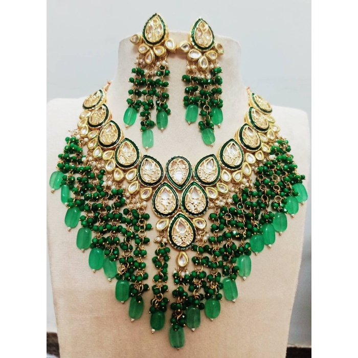 Kundan Necklace Set,green Choker Set,indian Jewellery, Bollywood Style Choker Set, Partywear Kundan, Meena Necklace for Women,girls Gift | Save 33% - Rajasthan Living 5