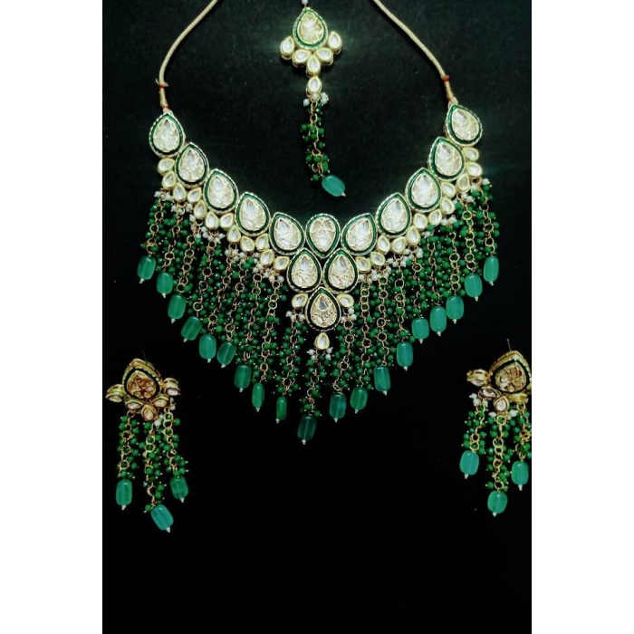 Kundan Necklace Set,green Choker Set,indian Jewellery, Bollywood Style Choker Set, Partywear Kundan, Meena Necklace for Women,girls Gift | Save 33% - Rajasthan Living 10