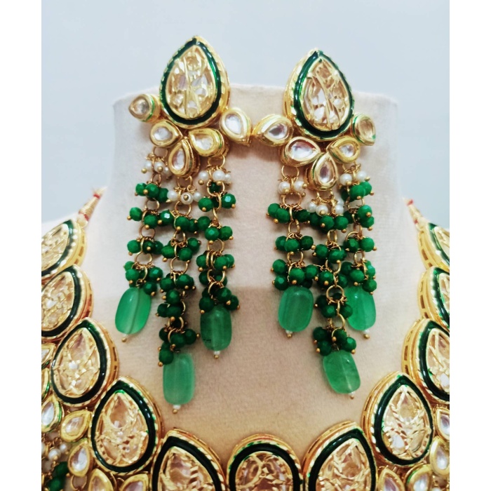 Kundan Necklace Set,green Choker Set,indian Jewellery, Bollywood Style Choker Set, Partywear Kundan, Meena Necklace for Women,girls Gift | Save 33% - Rajasthan Living 7