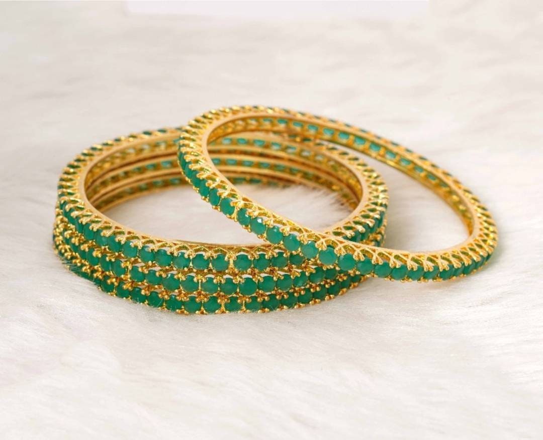 4 Piece Ruby Gold Diamond Bangles/ Crystal Bangles/ Indian Jewelry/ Pakistani Jewelry/ Turkish Jewelry/ Wedding Jewelry/ African Jewelry | Save 33% - Rajasthan Living 9