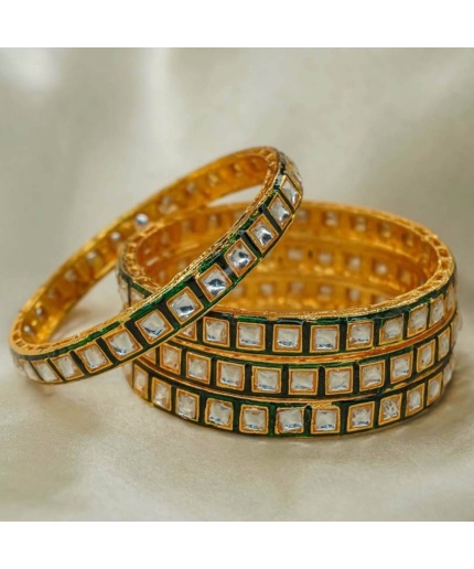 4 Piece Gold Diamond Bangles/ Crystal Bangles/ Indian Jewelry/ Pakistani Jewelry/ Turkish Jewelry/ Wedding Jewelry/ African Jewelry/ Green | Save 33% - Rajasthan Living