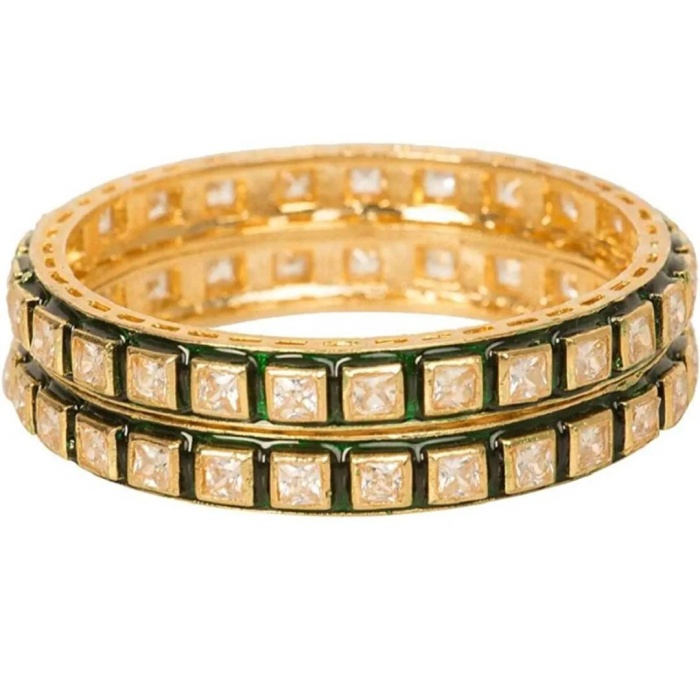 4 Piece Gold Diamond Bangles/ Crystal Bangles/ Indian Jewelry/ Pakistani Jewelry/ Turkish Jewelry/ Wedding Jewelry/ African Jewelry/ Green | Save 33% - Rajasthan Living 7