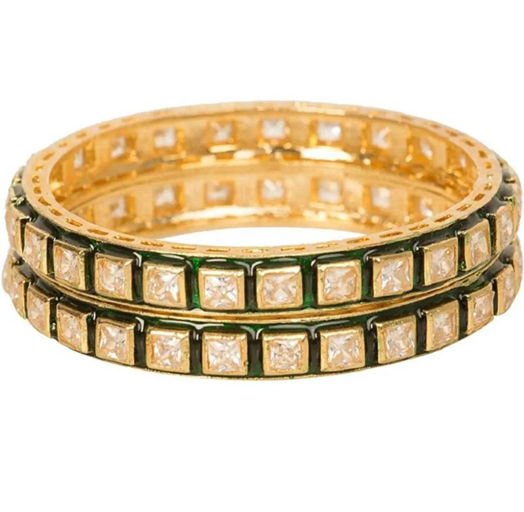 4 Piece Gold Diamond Bangles/ Crystal Bangles/ Indian Jewelry/ Pakistani Jewelry/ Turkish Jewelry/ Wedding Jewelry/ African Jewelry/ Green | Save 33% - Rajasthan Living 16