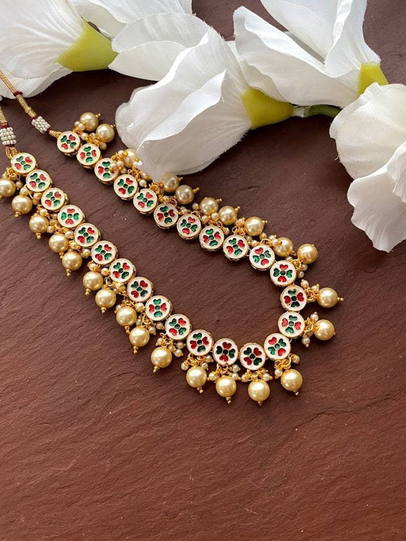 Kundan Necklace/gold Choker Necklace/ Beaded Necklace/indian Necklace/kundan Jewelry/indian Wedding Jewelry/pakistani Jewelry, Indian Long | Save 33% - Rajasthan Living 10