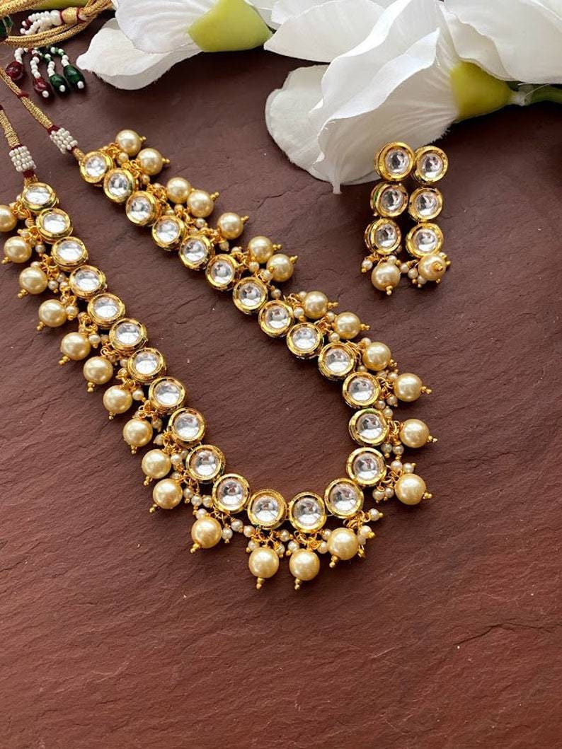 Kundan Necklace/gold Choker Necklace/ Beaded Necklace/indian Necklace/kundan Jewelry/indian Wedding Jewelry/pakistani Jewelry, Indian Long | Save 33% - Rajasthan Living 9