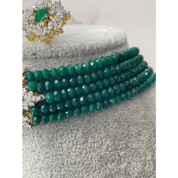 Emerald cz Choker/ Indian Jewelry/ Indian Necklace/ Indian Choker/ Indian Wedding Necklace Set/ Kundan Choker, Diwali Sale, Ad Necklace, New | Save 33% - Rajasthan Living 6