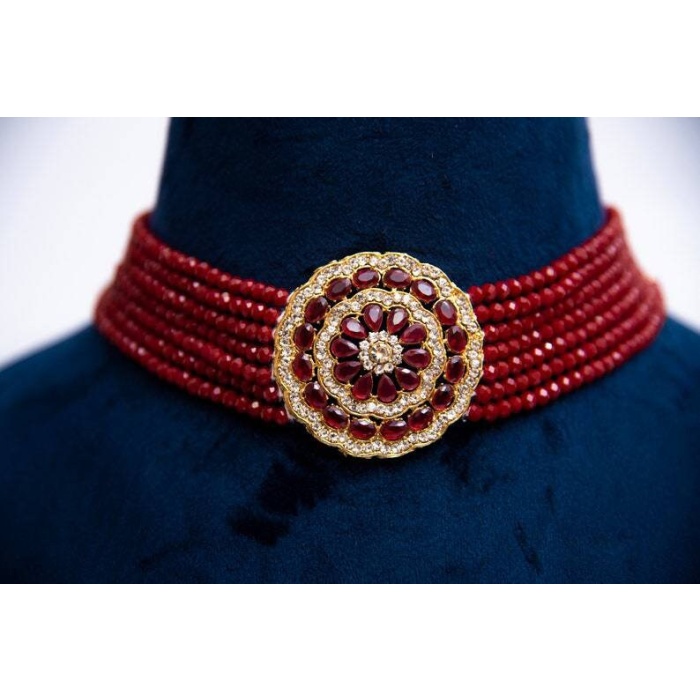 Indian Red Kundan Choker/ Indian Jewelry/ Indian Necklace/ Indian Choker/ Indian Wedding Necklace Set/ Kundan Choker/party Wear Set / Diwali | Save 33% - Rajasthan Living 7