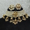 Bridal Set, Pearl Choker Necklace Earrings, Indian Bridal Jewelry Set, Kundan Jewelry, Victorian Pearl Choker Statement, Bollywood Jewelry | Save 33% - Rajasthan Living 9