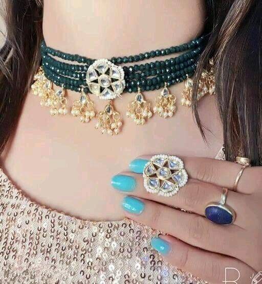 Bridal Set, Pearl Choker Necklace Earrings, Indian Bridal Jewelry Set, Kundan Jewelry, Victorian Pearl Choker Statement, Bollywood Jewelry | Save 33% - Rajasthan Living 13