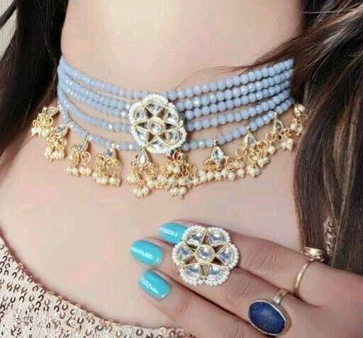 Bridal Set, Pearl Choker Necklace Earrings, Indian Bridal Jewelry Set, Kundan Jewelry, Victorian Pearl Choker Statement, Bollywood Jewelry | Save 33% - Rajasthan Living 17