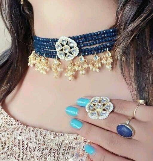Bridal Set, Pearl Choker Necklace Earrings, Indian Bridal Jewelry Set, Kundan Jewelry, Victorian Pearl Choker Statement, Bollywood Jewelry | Save 33% - Rajasthan Living 16