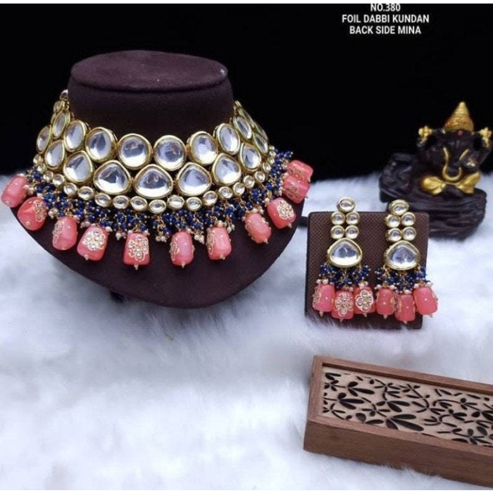 Tanjore Kundan Necklace Set, Simple Kundan Set, Multi Color Kundan Set, Meena Kundan Necklace Set, Indian Kundan Jewellery, Kundan Meena | Save 33% - Rajasthan Living 6