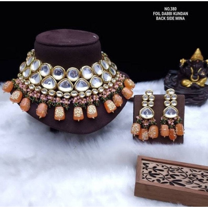 Tanjore Kundan Necklace Set, Simple Kundan Set, Multi Color Kundan Set, Meena Kundan Necklace Set, Indian Kundan Jewellery, Kundan Meena | Save 33% - Rajasthan Living 5