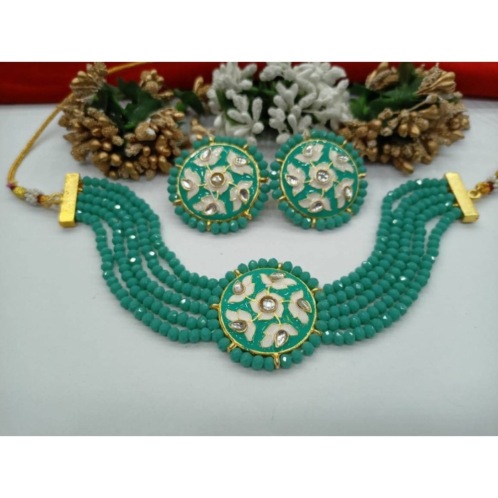 Indian Kundan Choker/ Indian Jewelry/ Indian Necklace/ Indian Choker/ Indian Wedding Necklace Set/ Kundan Choker/ Flower Necklace/ Diwali | Save 33% - Rajasthan Living 6