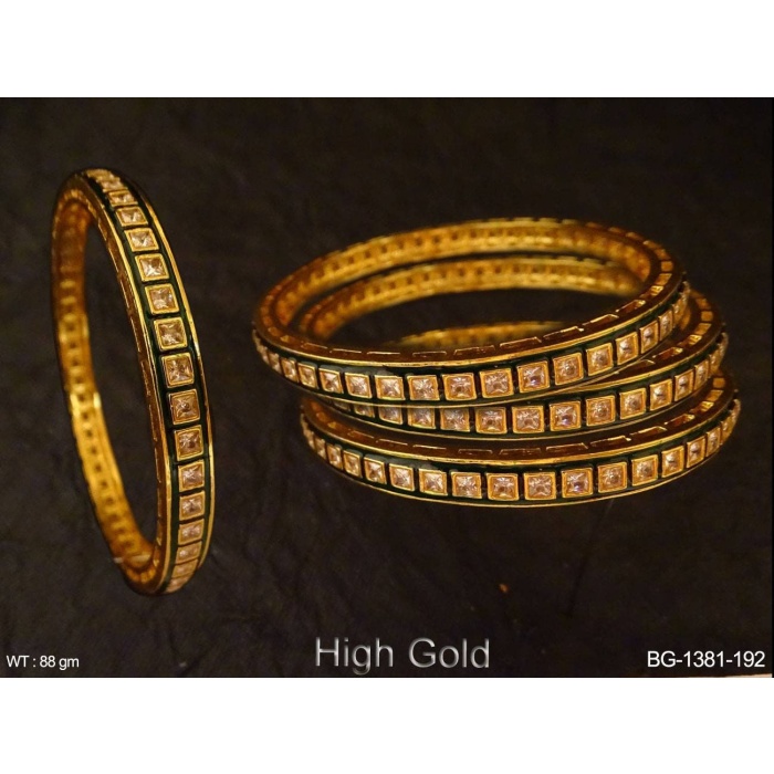 4 Piece Gold Diamond Bangles/ Crystal Bangles/ Indian Jewelry/ Pakistani Jewelry/ Turkish Jewelry/ Wedding Jewelry/ African Jewelry/ Green | Save 33% - Rajasthan Living 6
