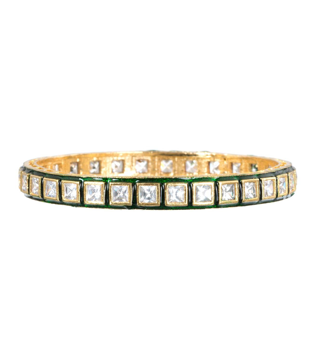 4 Piece Gold Diamond Bangles/ Crystal Bangles/ Indian Jewelry/ Pakistani Jewelry/ Turkish Jewelry/ Wedding Jewelry/ African Jewelry/ Green | Save 33% - Rajasthan Living 20