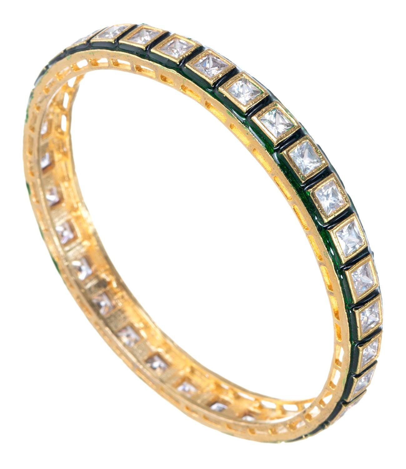 4 Piece Gold Diamond Bangles/ Crystal Bangles/ Indian Jewelry/ Pakistani Jewelry/ Turkish Jewelry/ Wedding Jewelry/ African Jewelry/ Green | Save 33% - Rajasthan Living 18