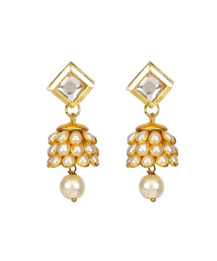 Polki Earrings/indian Earrings/chandbali Earrings/south Indian Jewelry/temple Earrings/pearl Drop Earrings/ Delicate Earrings/ Flower Style | Save 33% - Rajasthan Living 5
