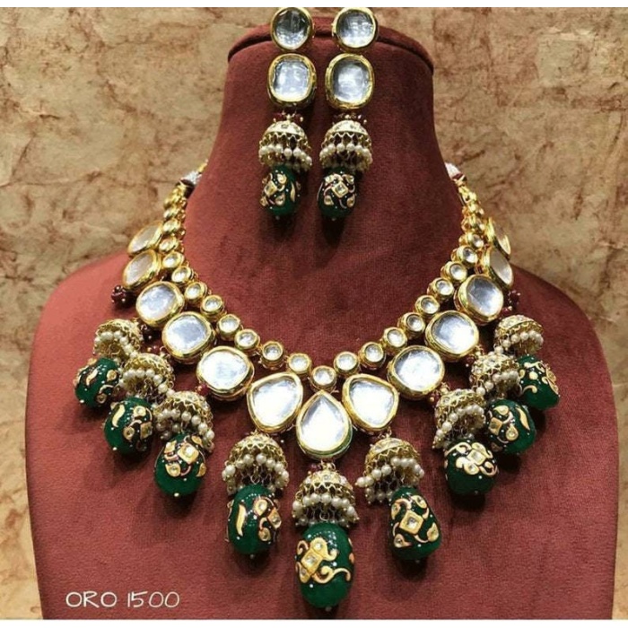 Big Size Hand Painted Onyx Kundan Choker Set Sabyasachi Wedding Choker Kundan Pearl Jewelry Sabyasachi Inspired Wedding Necklace Ad Necklace | Save 33% - Rajasthan Living 5
