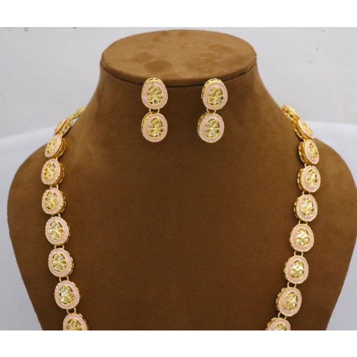 Long Kundan Mala Necklace Studs Jewelry Jewellery Set, Indian Bridal Party Wear Gold Plated Necklace Set, Bridal Handmade Jewelry, Diwali | Save 33% - Rajasthan Living 10