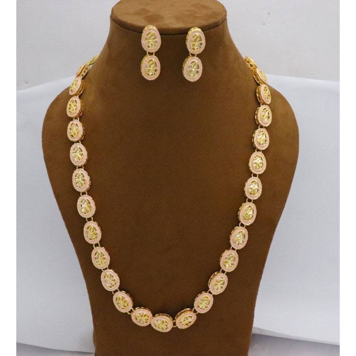 Long Kundan Mala Necklace Studs Jewelry Jewellery Set, Indian Bridal Party Wear Gold Plated Necklace Set, Bridal Handmade Jewelry, Diwali | Save 33% - Rajasthan Living 9