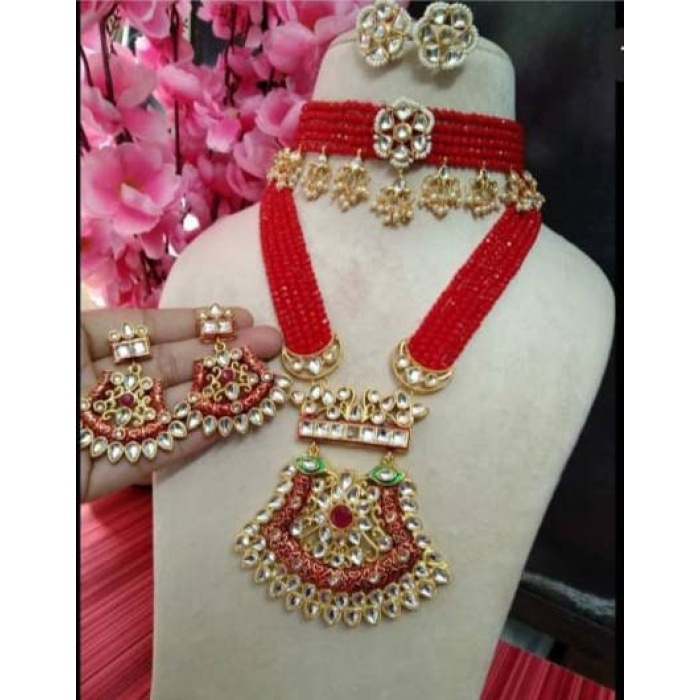 Bridal Set, Pearl Choker Necklace Earrings, Indian Bridal Jewelry Set, Kundan Jewelry, Victorian Pearl Choker Statement, Bollywood Jewelry | Save 33% - Rajasthan Living 5