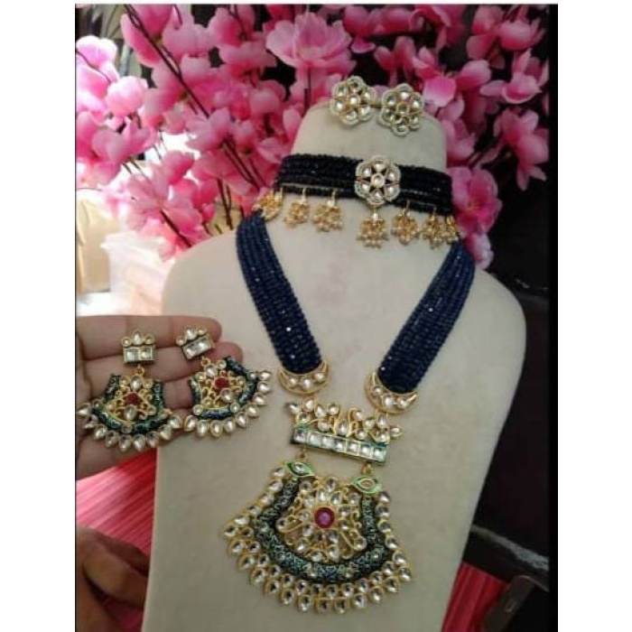 Bridal Set, Pearl Choker Necklace Earrings, Indian Bridal Jewelry Set, Kundan Jewelry, Victorian Pearl Choker Statement, Bollywood Jewelry | Save 33% - Rajasthan Living 6