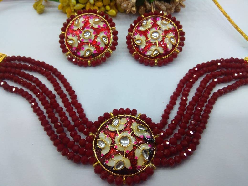 Indian Kundan Choker/ Indian Jewelry/ Indian Necklace/ Indian Choker/ Indian Wedding Necklace Set/ Kundan Choker/ Flower Necklace/ Diwali | Save 33% - Rajasthan Living 20