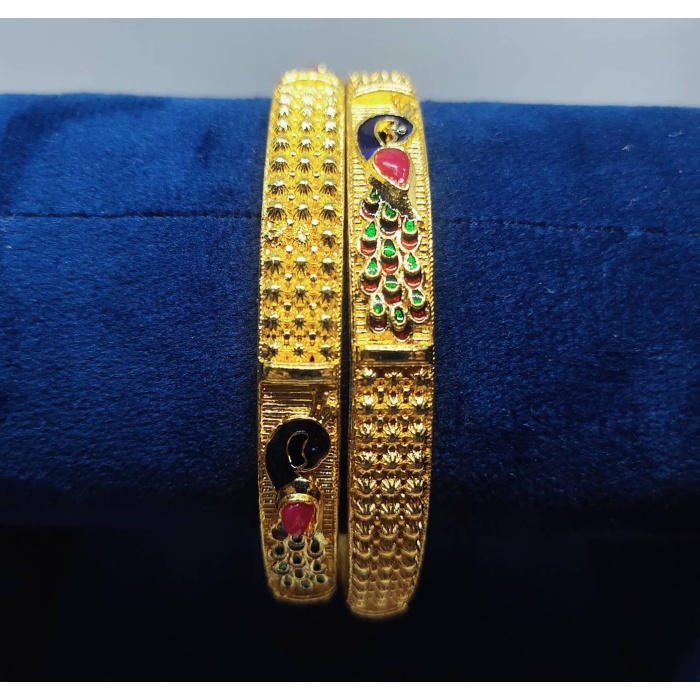 Beautiful Peacock Hand Craftetd Multi Colour Designer Bangles, Indian Bangle, Flower Bangle, Wedding Bangle, Indian Jewellery, 2 Pices Set | Save 33% - Rajasthan Living 6
