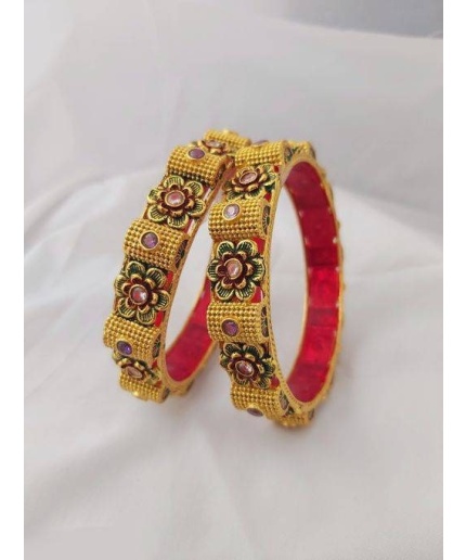 Beautiful Hand Craftetd Multi Colour Flower Design Bangles, Indian Bangle, Flower Bangle, Wedding Bangle, Indian Jewellery, 2 Pices Set | Save 33% - Rajasthan Living