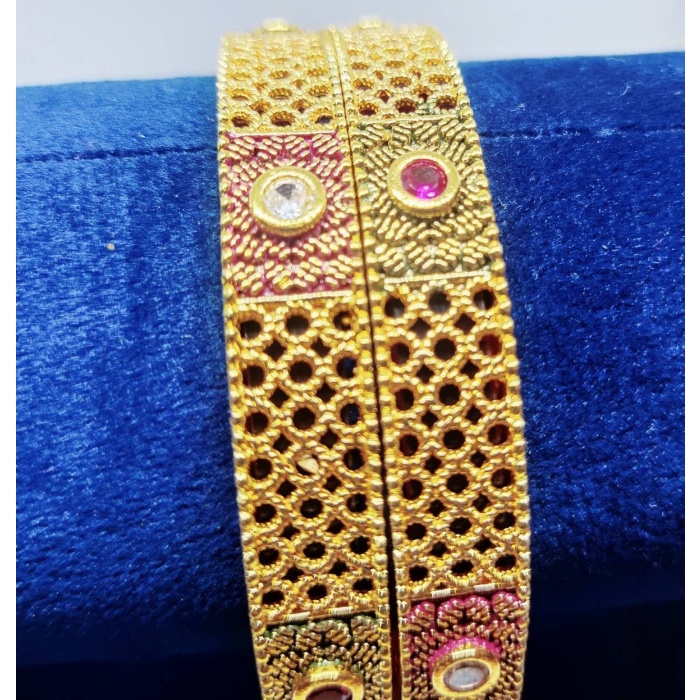 Beautiful Hand Craftetd Multi Colour Designer Bangles, Indian Bangle, Flower Bangle, Wedding Bangle, Indian Jewellery, 2 Pices Set | Save 33% - Rajasthan Living 9