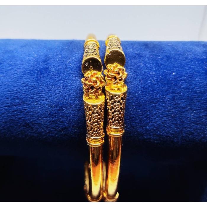 Beautiful Hand Craftetd Gold Colour Designer Bangles, Indian Bangle, Flower Bangle, Wedding Bangle, Indian Jewellery, 2 Pices Set | Save 33% - Rajasthan Living 7