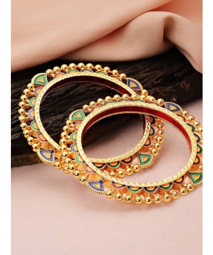 New Beautiful Hand Craftetd Multi Colour Flower Design Bangles, Indian Bangle, Flower Bangle, Wedding Bangle, Indian Jewellery, 2 Pices Set | Save 33% - Rajasthan Living 3