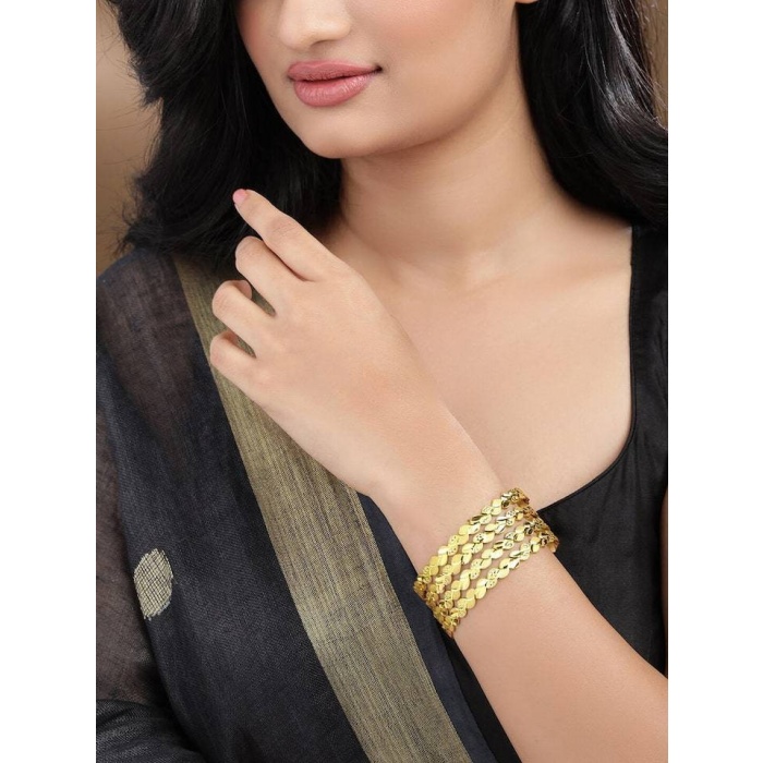 Beautiful Hand Handmade Gold Plated, Designer Bangles, Indian Bangle, Flower Bangle, Wedding Bangle, Indian Jewellery, 4 Pices Set, | Save 33% - Rajasthan Living 6