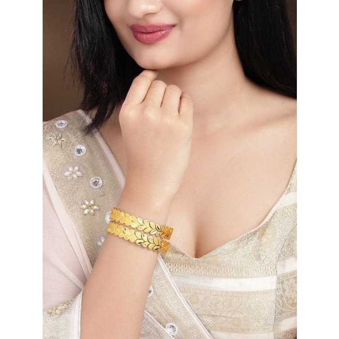 Beautiful Hand Handmade Gold Plated, Designer Bangles, Indian Bangle, Flower Bangle, Wedding Bangle, Indian Jewellery, 2 Pices Set, | Save 33% - Rajasthan Living 6