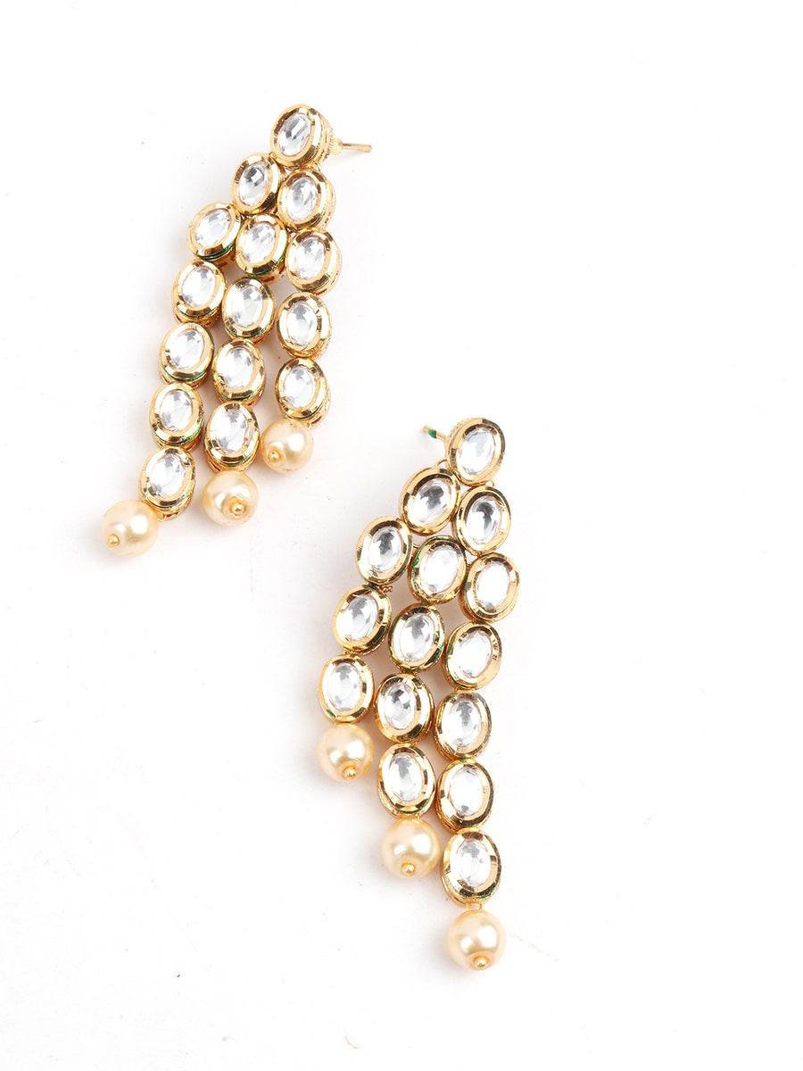 New Kundan Long Chain,one Side Three Layer Golden Beads One Side 3 Layer Kundan, Indian Jewellery, Beautiful Jewellery, Training Jewellery | Save 33% - Rajasthan Living 15