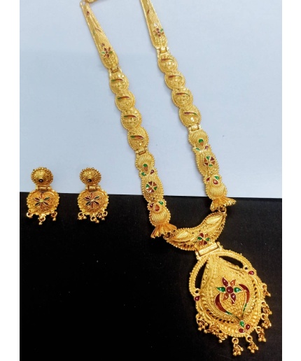 Gold Plated Jewellery Set  Girls and Women With Matching Earring, Glod Jewellery, for Wedding Wear,wedding Season Jewellery,tample Jewellery | Save 33% - Rajasthan Living