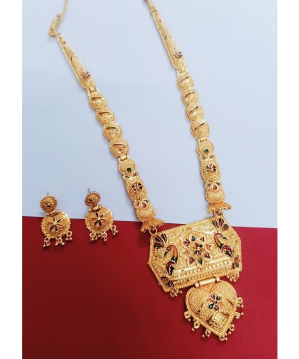 Gold Plated Jewellery Set  Girls and Women With Matching Earring, Glod Jewellery, for Wedding Wear,wedding Season Jewellery,tample Jewellery | Save 33% - Rajasthan Living 3