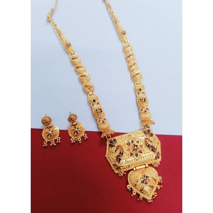 Gold Plated Jewellery Set  Girls and Women With Matching Earring, Glod Jewellery, for Wedding Wear,wedding Season Jewellery,tample Jewellery | Save 33% - Rajasthan Living 6