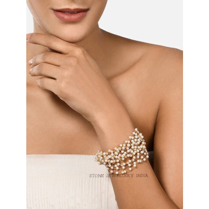 Adjustable Pearl Bracelet – Beautiful Beads Bracelet -ethnic Traditional Jewelry -shiny High Quality Wedding Bracelet – Bridesmaid Bracelet | Save 33% - Rajasthan Living 5