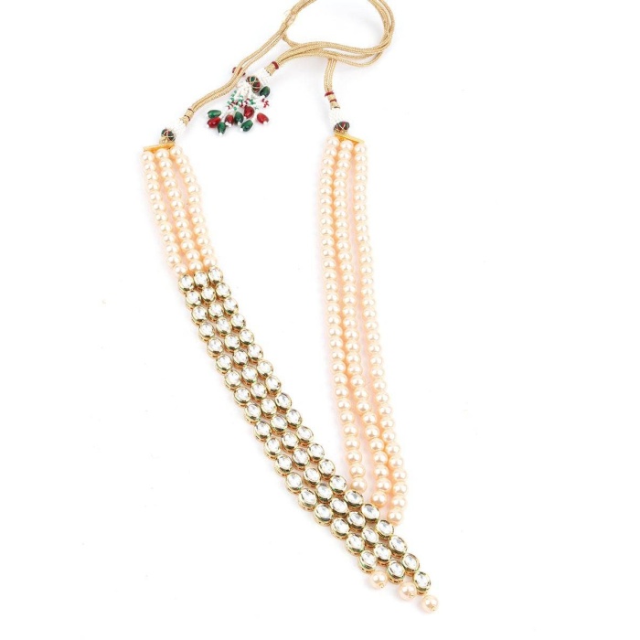 New Kundan Long Chain,one Side Three Layer Golden Beads One Side 3 Layer Kundan, Indian Jewellery, Beautiful Jewellery, Training Jewellery | Save 33% - Rajasthan Living 10