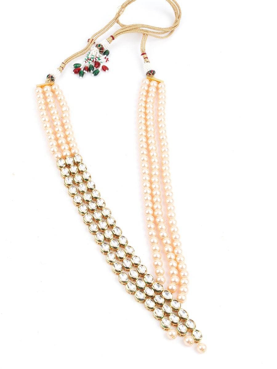 New Kundan Long Chain,one Side Three Layer Golden Beads One Side 3 Layer Kundan, Indian Jewellery, Beautiful Jewellery, Training Jewellery | Save 33% - Rajasthan Living 17