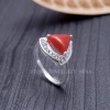 925 Sterling Silver Natural Red Coral Ring, Handmade Carved Silver, Valentine’s Day Gift for Man’s, Trilliant Shape Natural Coral,customised | Save 33% - Rajasthan Living 8