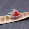 925 Sterling Silver Natural Red Coral Ring, Handmade Carved Silver, Valentine’s Day Gift for Man’s, Trilliant Shape Natural Coral,customised | Save 33% - Rajasthan Living 10