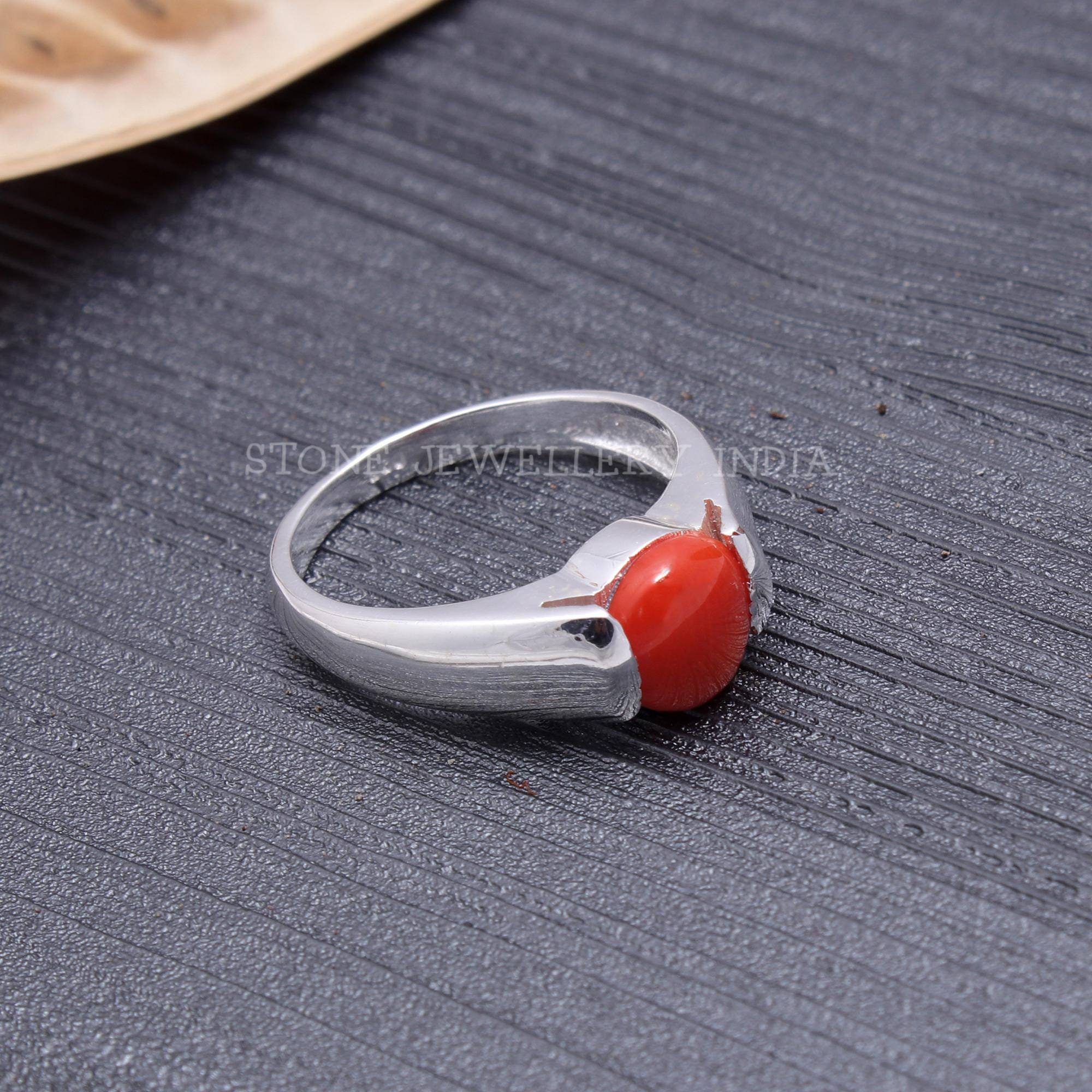 Red Coral 925 Sterling Silver 18K Yellow Gold 18K Rose Gold Filled Ring  Handmade — Discovered
