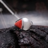 925 Sterling Silver Natural Red Coral Ring, Handmade Carved Silver, Valentine’s Day Gift for Man’s, Trilliant Shape Natural Coral,customised | Save 33% - Rajasthan Living 9